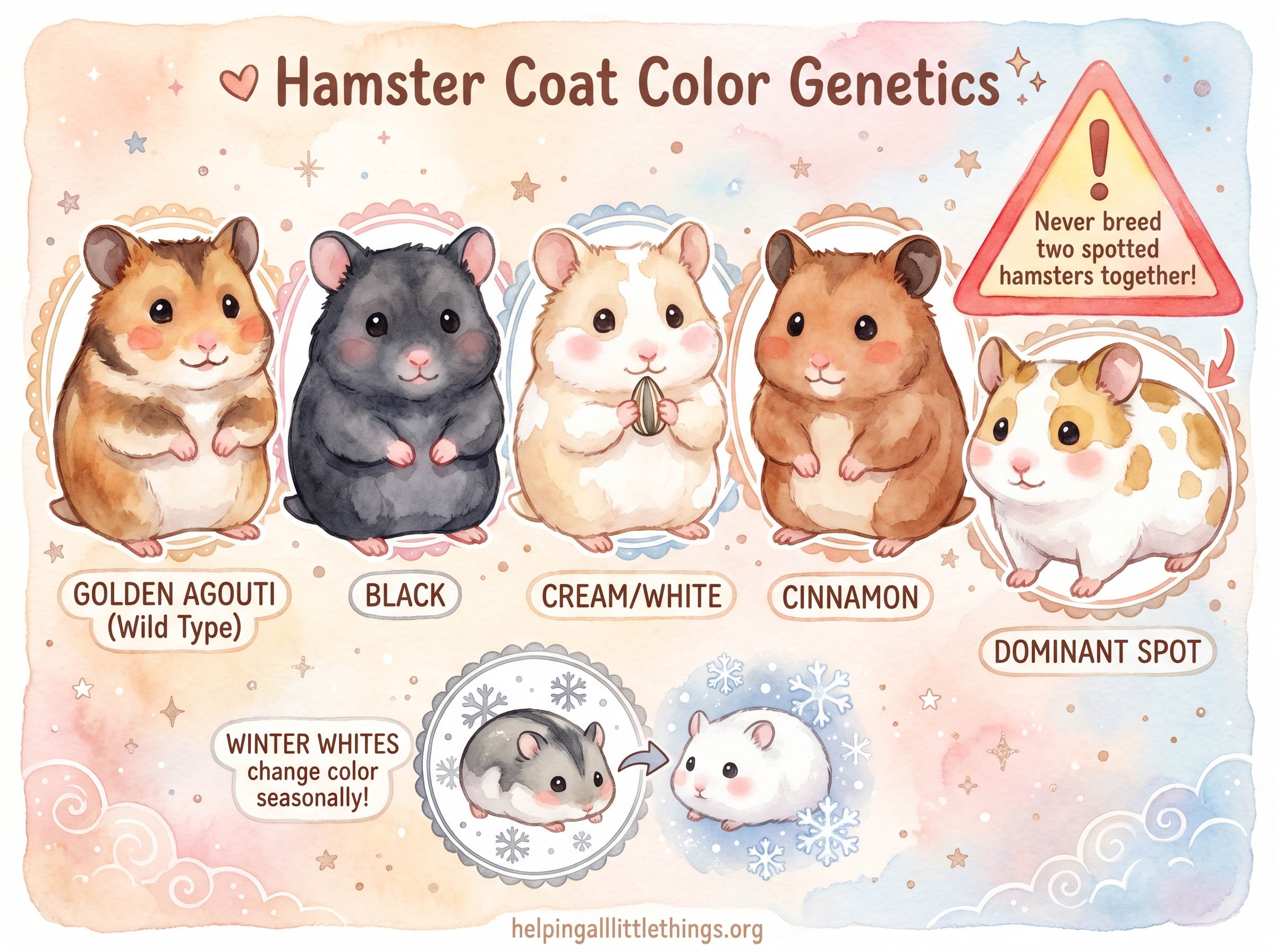 Hamster coat color genetics infographic