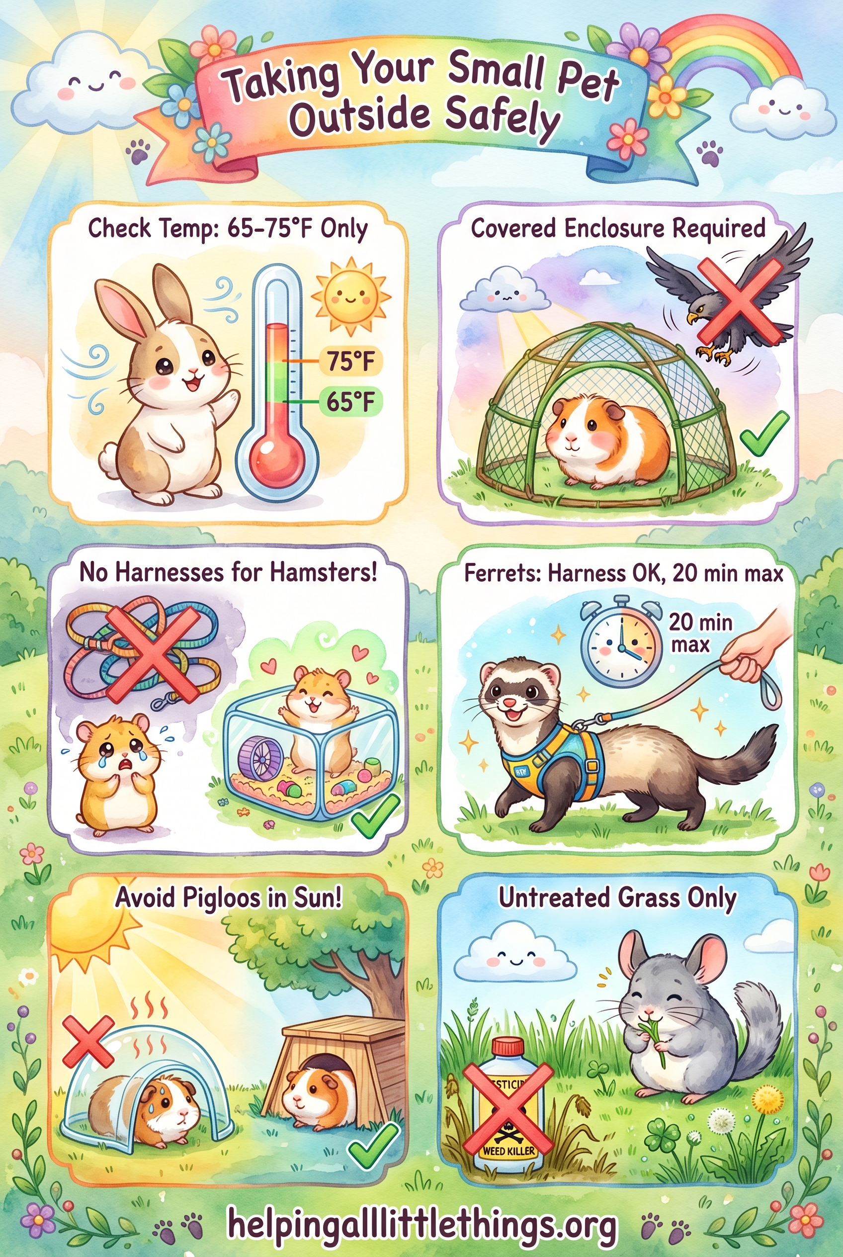 Outdoor safety infographic for small pets