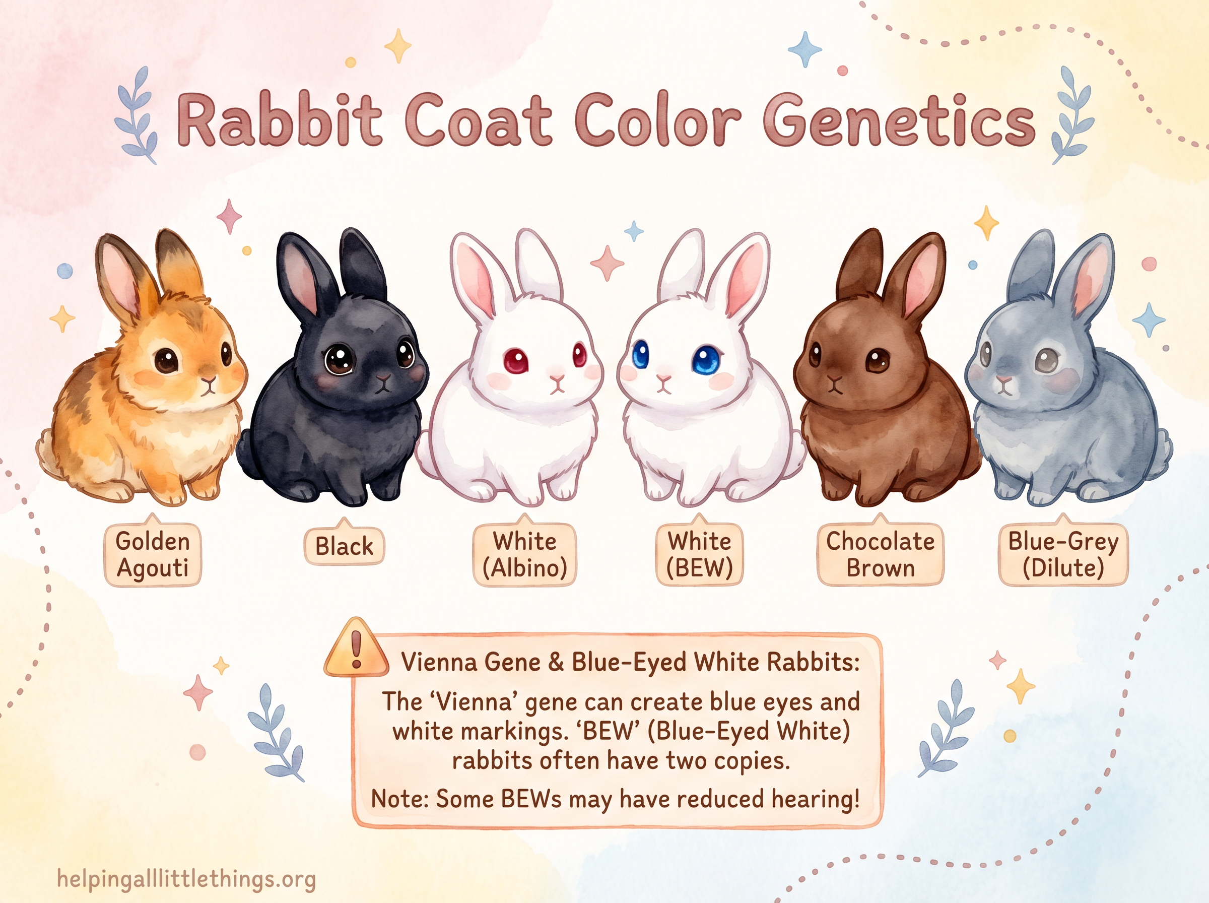Rabbit coat color genetics infographic