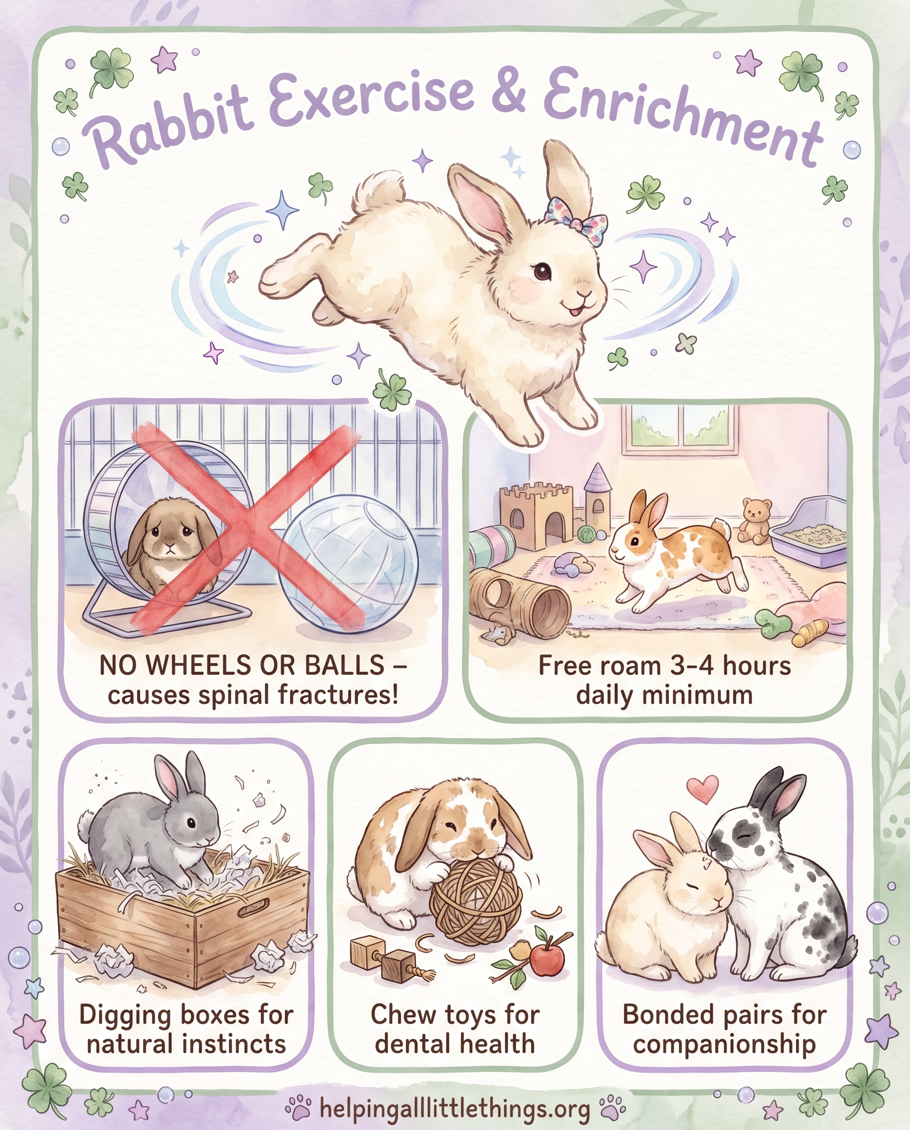 Rabbit exercise and enrichment infographic