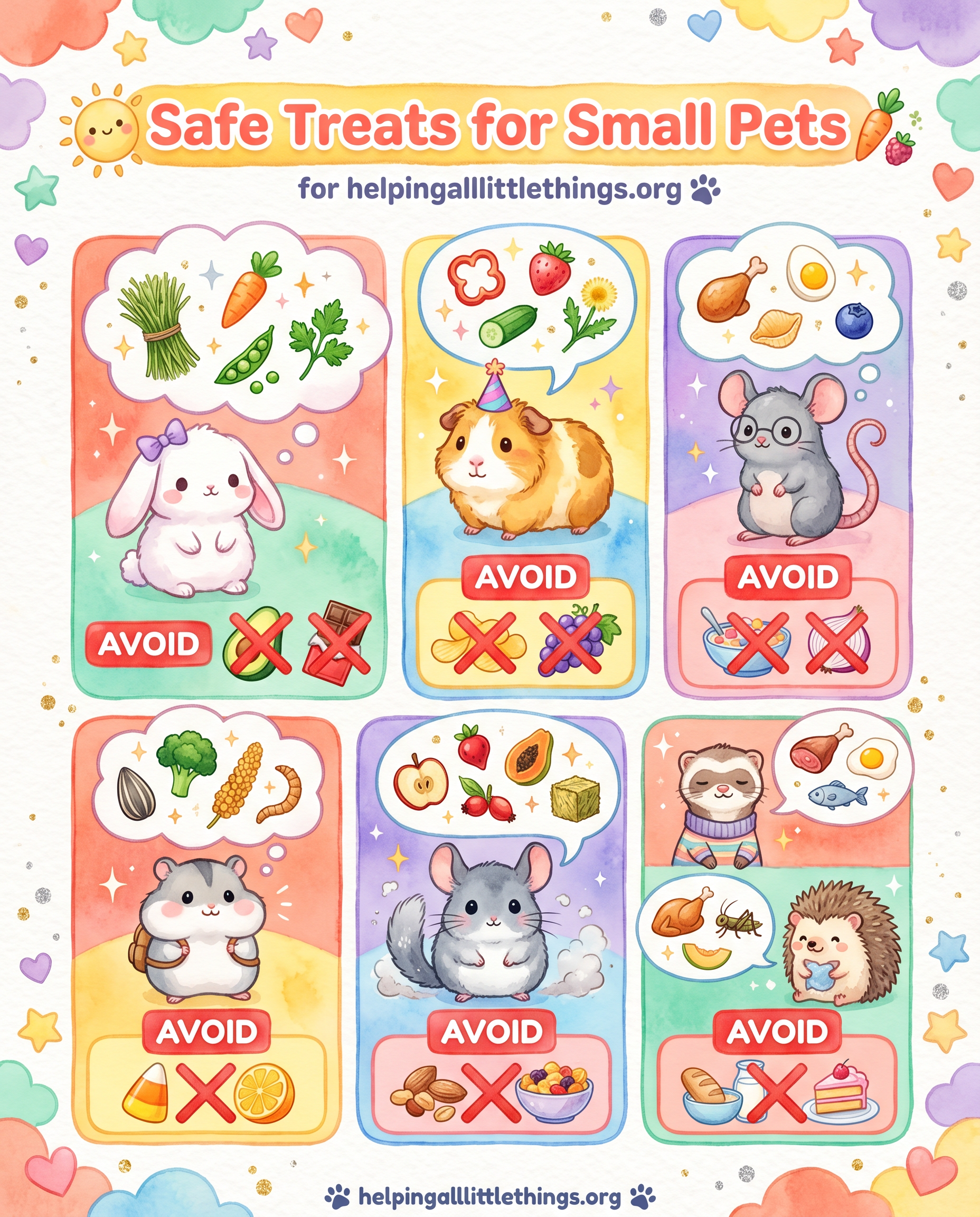 Safe treats infographic for small pets