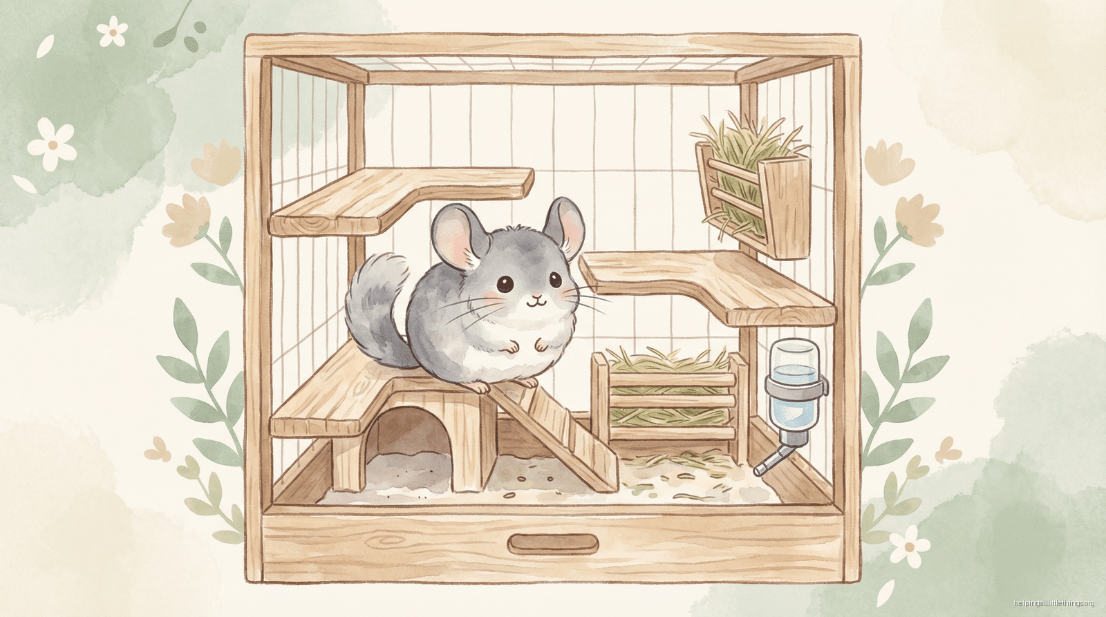 Illustration of a chinchilla in their habitat