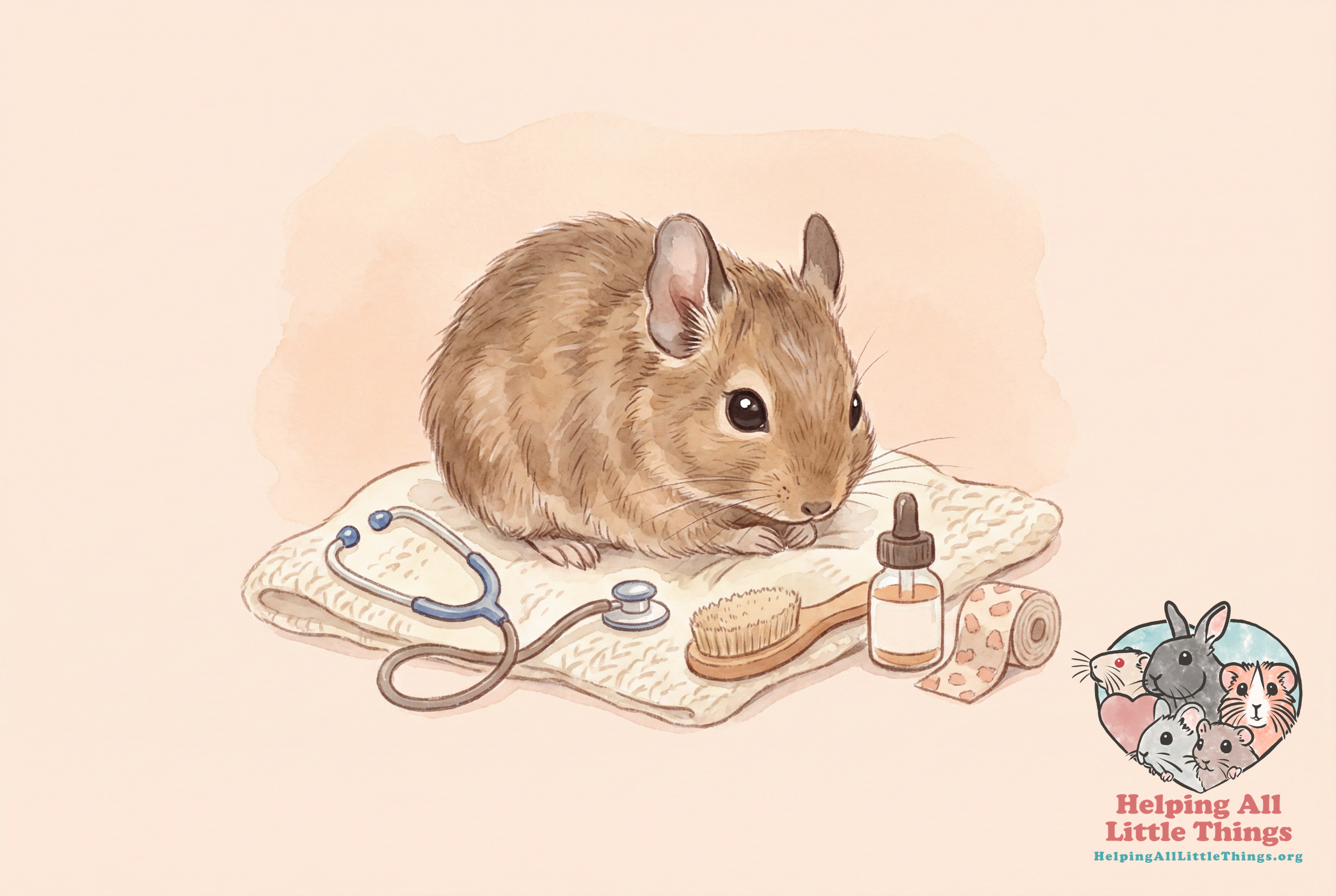 degu care tag illustration