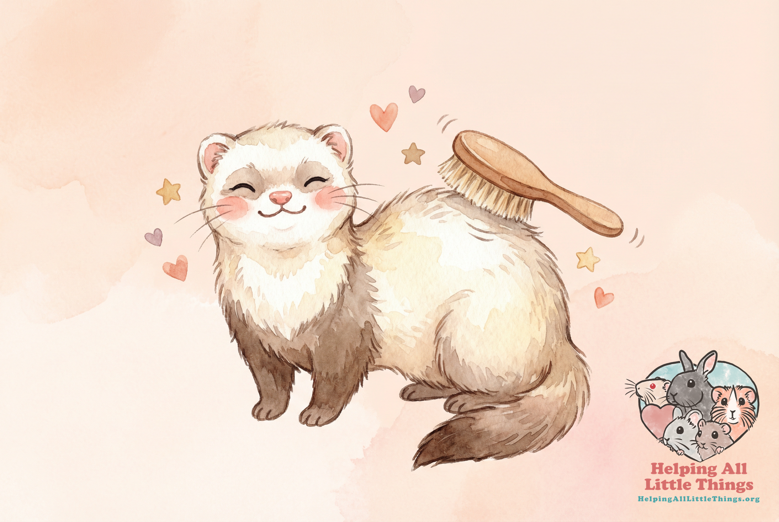 ferret care tag illustration