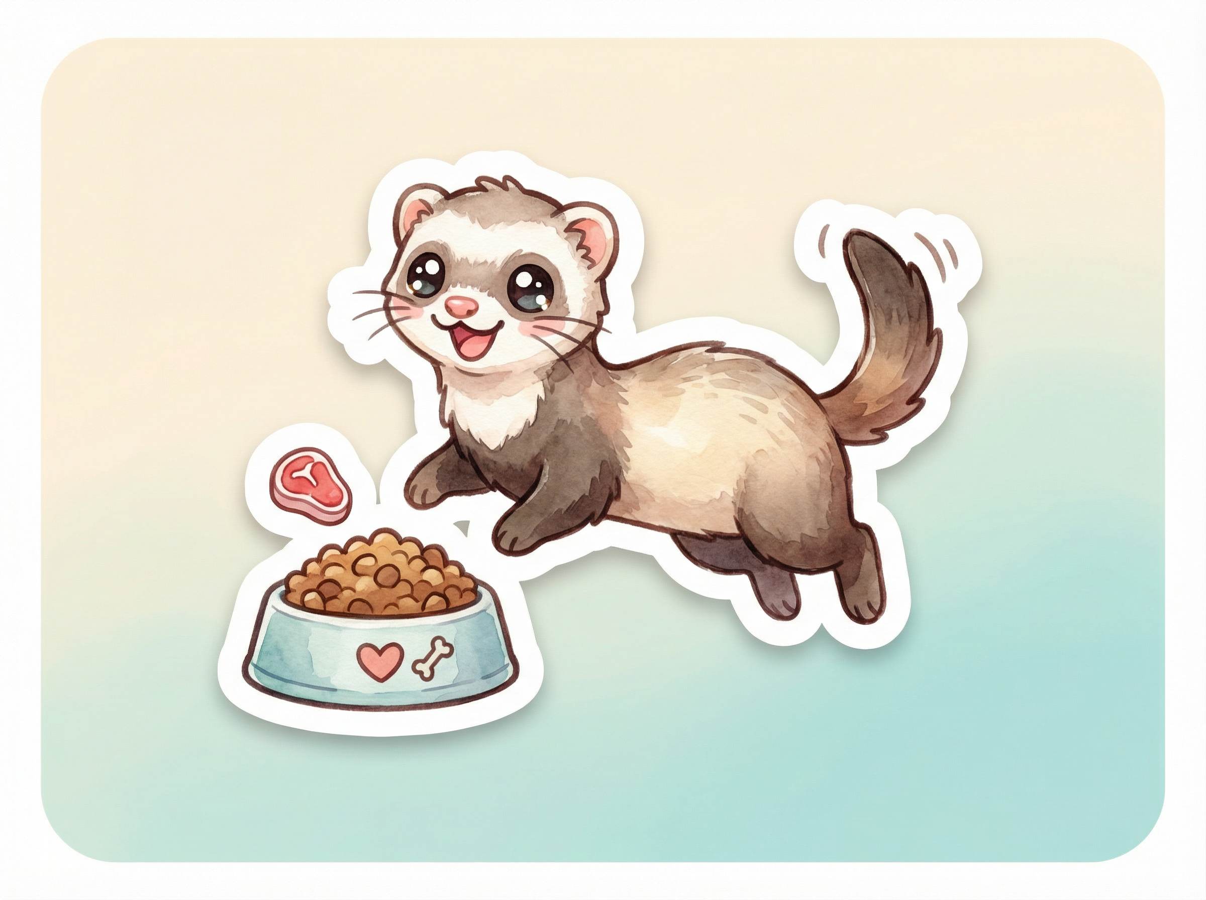 ferret diet tag illustration