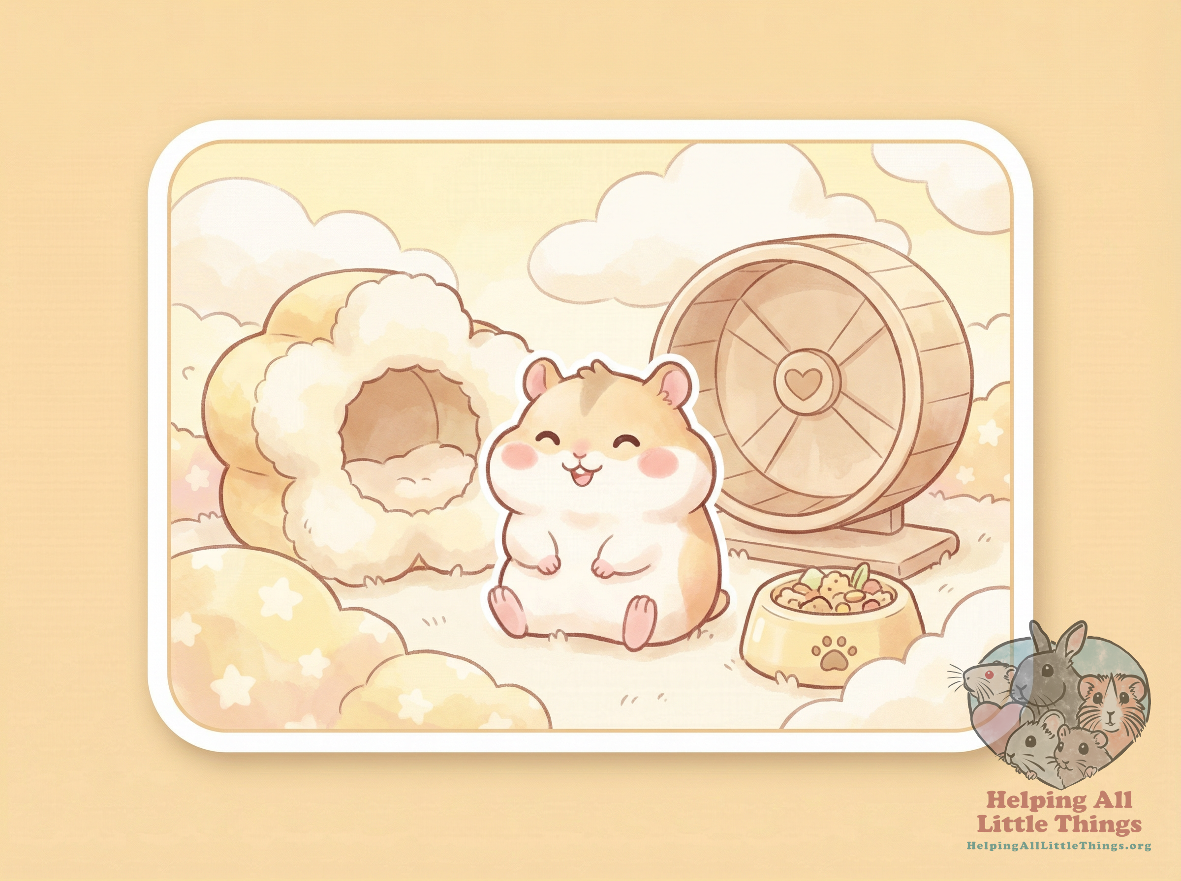 hamster care tag illustration