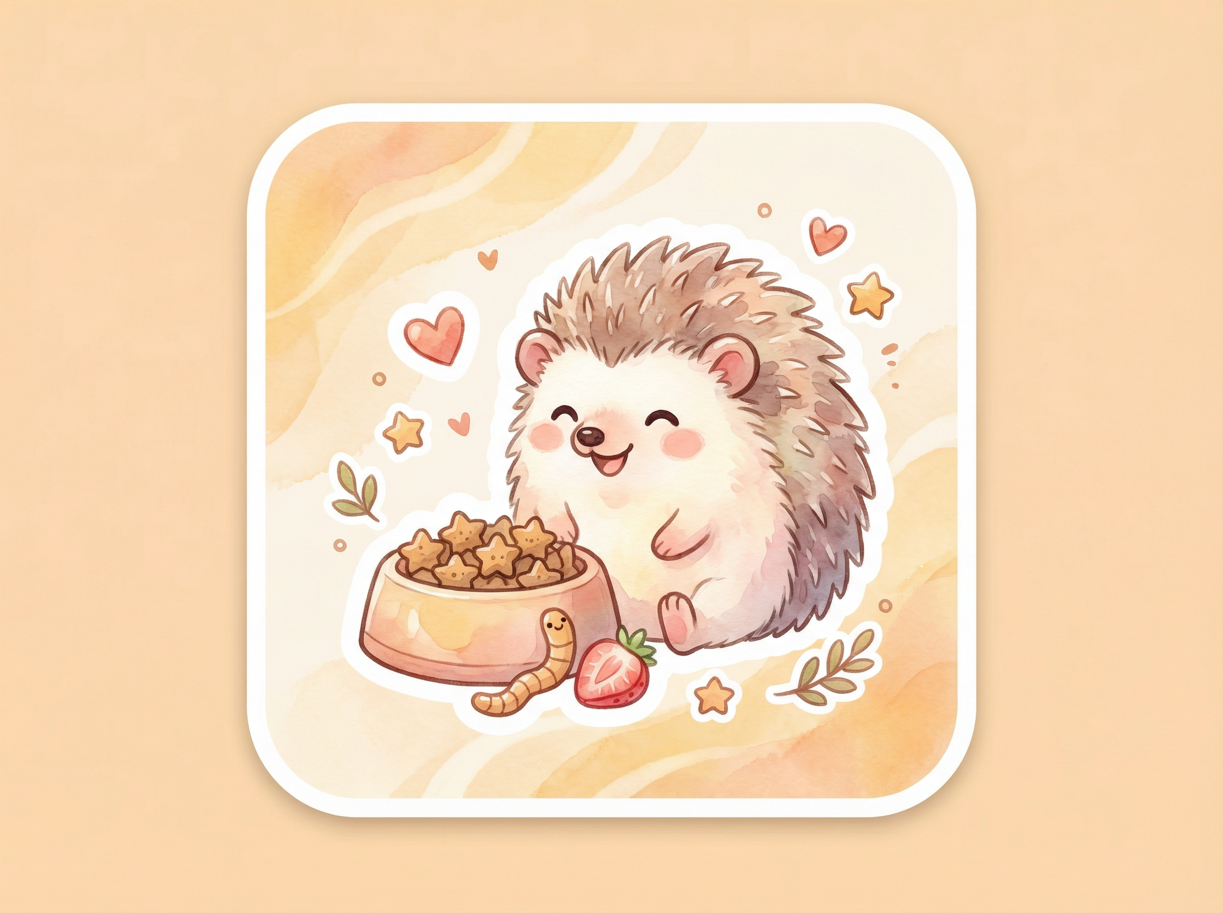 hedgehog diet tag illustration