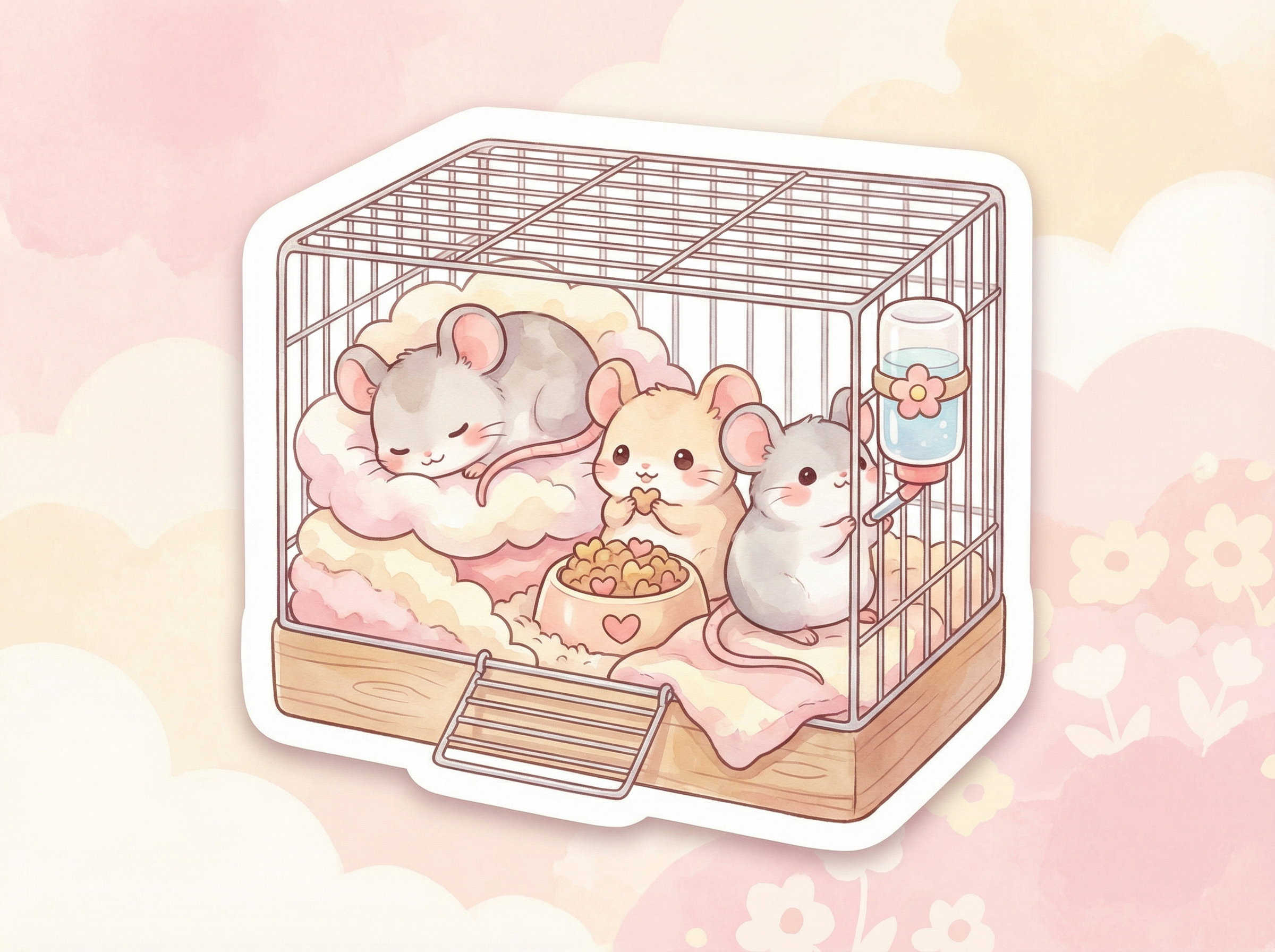 mouse care tag illustration