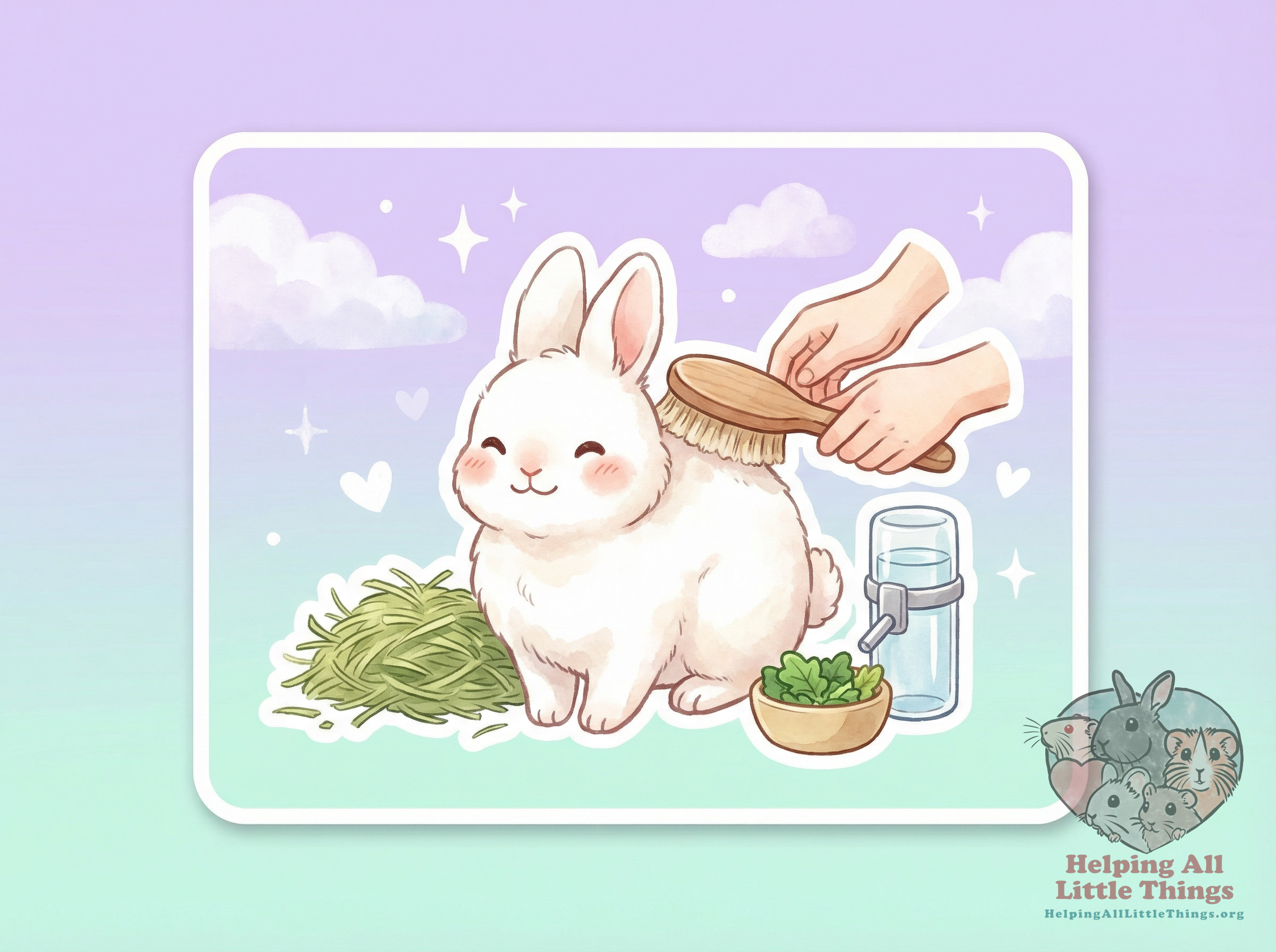rabbit care tag illustration